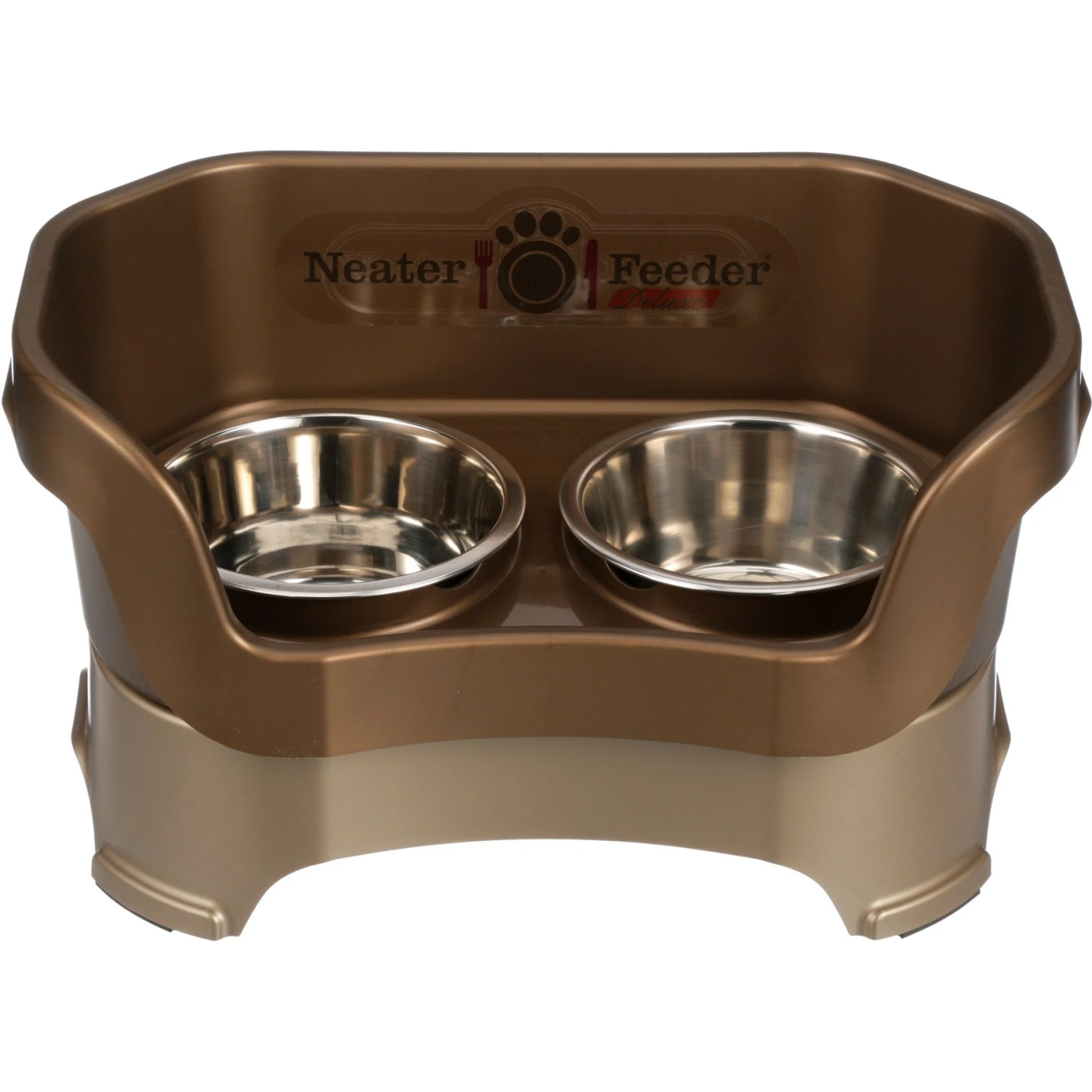 Neater Pets Neater Feeder Deluxe Elevated & Mess-Proof Dog Bowls, Bronze 1 Neater Pets Neater Feeder Deluxe Elevated & Mess-Proof Dog Bowls, Bronze