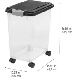 IRIS USA WeatherPro Airtight Dog, Cat, Bird & Small-Pet Food Storage Bin Container With Attachable Casters -PetSafe Shop Sale 901870 PT4. AC SS1800 V1688152562