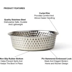 PetRageous Designs Crete Hammered Stainless Steel Dog & Cat Bowl -PetSafe Shop Sale 902294 PT4. AC SS1800 V1689889789