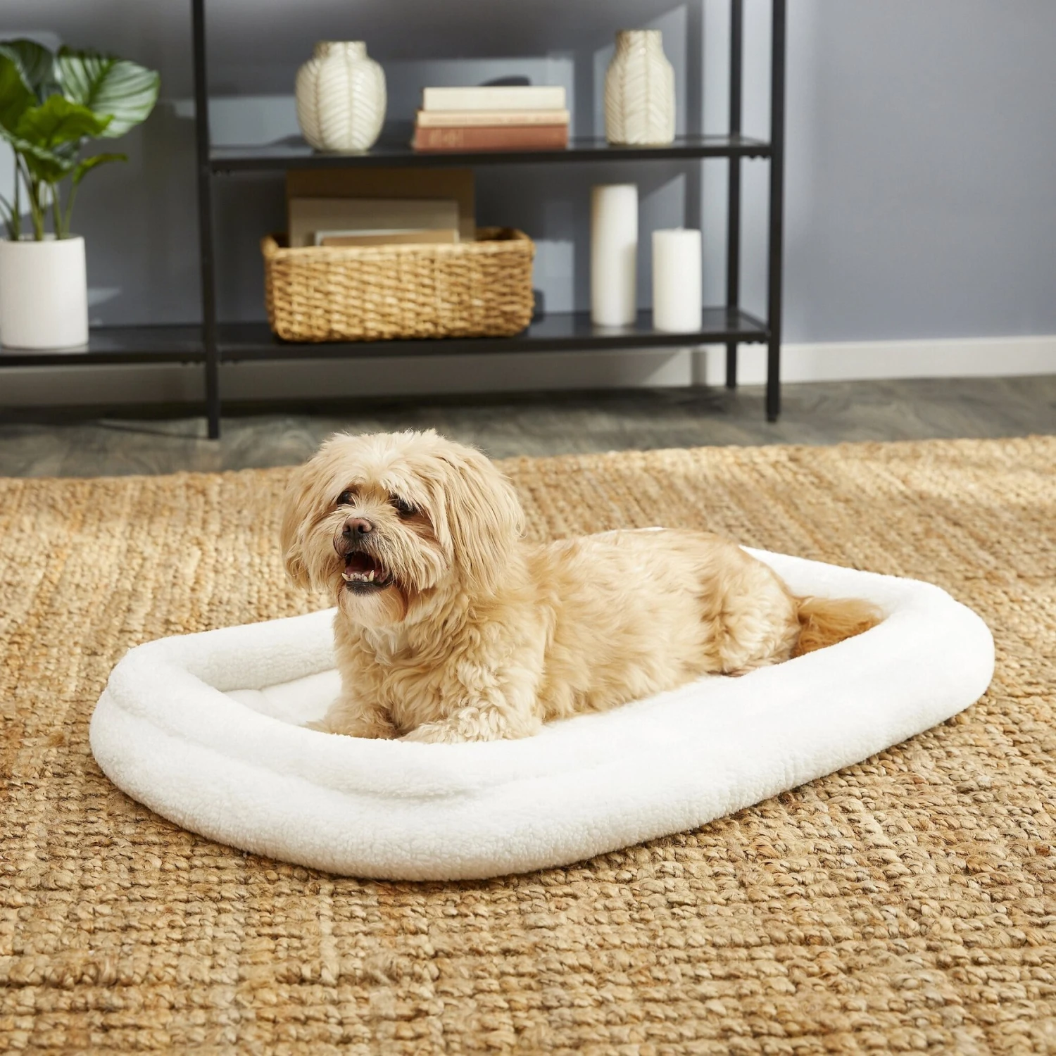 MidWest Quiet Time Deluxe Fleece Double Bolster Dog Crate Mat 1 MidWest Quiet Time Deluxe Fleece Double Bolster Dog Crate Mat