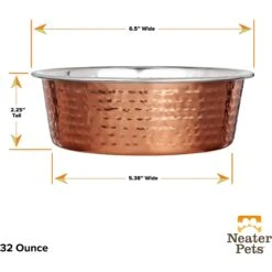 Neater Pets Brands Decorative Hammered Dog & Cat Bowl -PetSafe Shop Sale 909350 PT5. AC SS1800 V1688580487