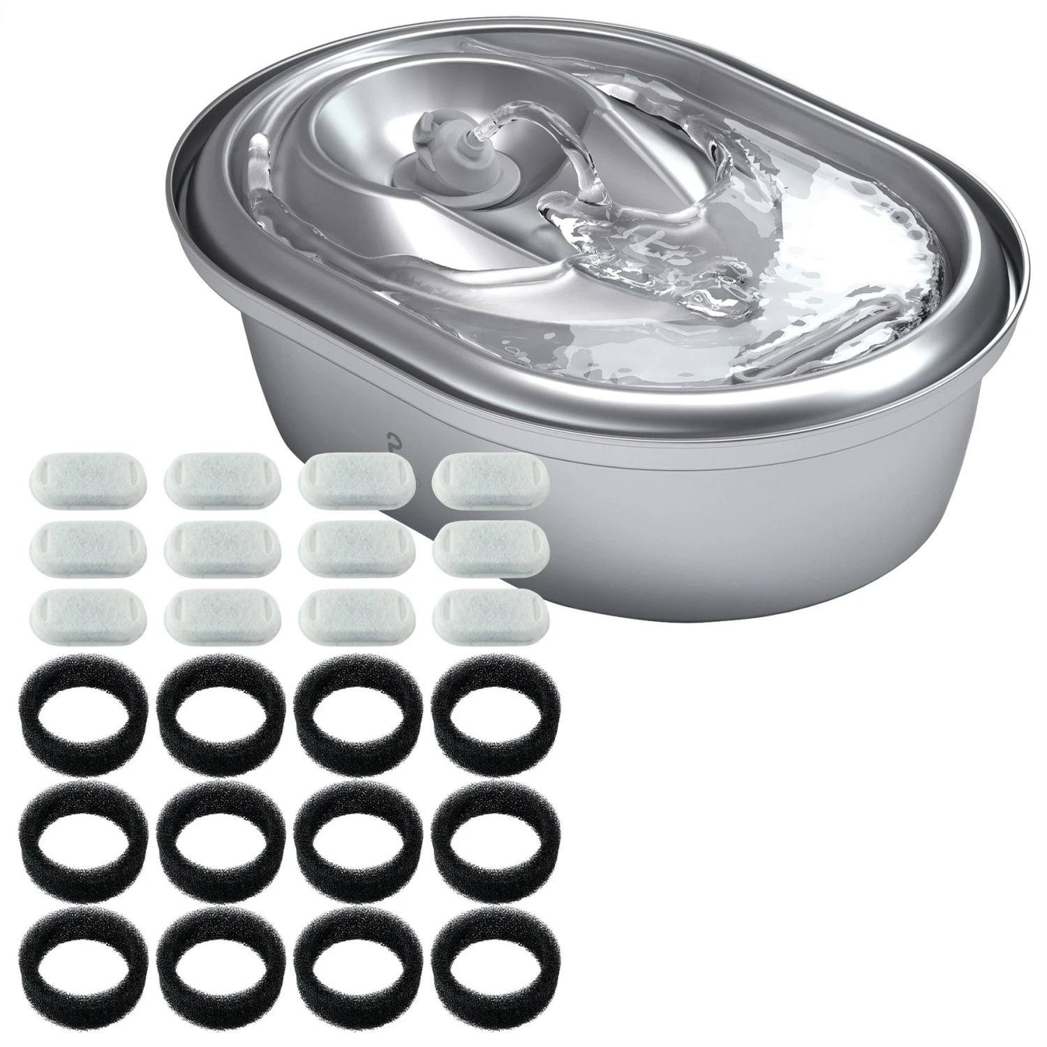 Petlibro Stainless Steel Dog & Cat Water Fountain, 2-L & Pet Standard PETLIBRO Model PLWF003 Stainless Steel Pet Water Fountain Replacement Filter & Replacement Pre-Filter Sponges, 67-oz, 12-pack 1 Petlibro Stainless Steel Dog & Cat Water Fountain, 2-L & Pet Standard PETLIBRO Model PLWF003 Stainless Steel Pet Water Fountain Replacement Filter & Replacement Pre-Filter Sponges, 67-oz, 12-pack