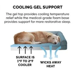 FurHaven Paw-Quilted Cooling Gel Top Deluxe Chaise Orthopedic Cat & Dog Bed With Removable Cover -PetSafe Shop Sale 919662 PT7. AC SS1800 V1690905192