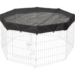 MidWest Wire Dog Exercise Pen With Step-Thru Door, Black E-Coat & MidWest Exercise Pen Top Fabric Mesh Sunscreen Accessory, Octagonal Configuration, Black -PetSafe Shop Sale 939326 PT5. AC SS1800 V1691785954