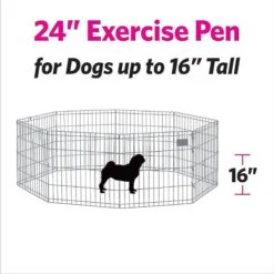 MidWest Wire Dog Exercise Pen With Step-Thru Door, Black E-Coat & MidWest Exercise Pen Top Fabric Mesh Sunscreen Accessory, Square Configuration, Black -PetSafe Shop Sale 939350 PT2. AC SS1800 V1691785892