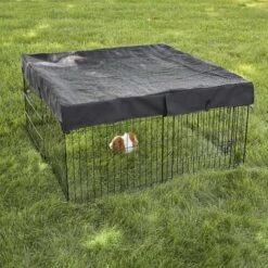 MidWest Wire Dog Exercise Pen With Step-Thru Door, Black E-Coat & MidWest Exercise Pen Top Fabric Mesh Sunscreen Accessory, Square Configuration, Black -PetSafe Shop Sale 939350 PT7. AC SS1800 V1691785895