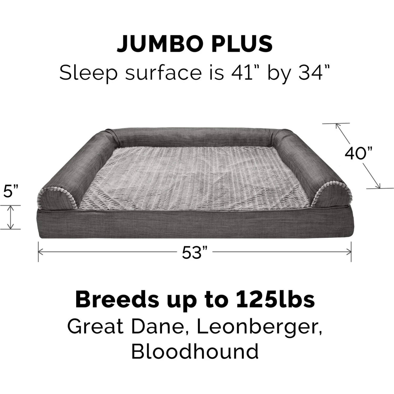 FurHaven Pet Products Luxe Fur & Performance Linen Full Support Dog & Cat Bed 3 FurHaven Pet Products Luxe Fur & Performance Linen Full Support Dog & Cat Bed - Image 3