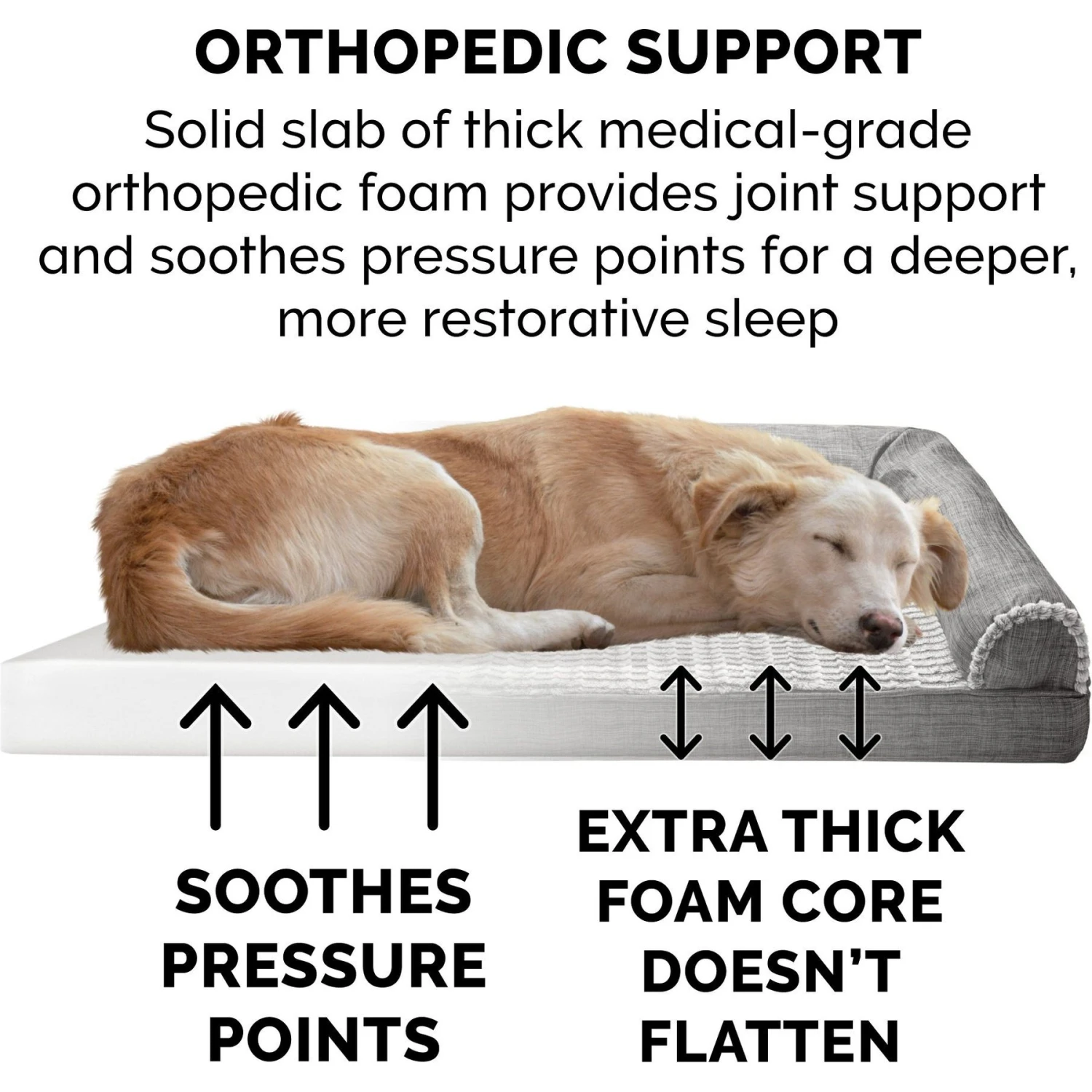 FurHaven Pet Products Luxe Fur & Performance Linen Full Support Dog & Cat Bed 6 FurHaven Pet Products Luxe Fur & Performance Linen Full Support Dog & Cat Bed - Image 6