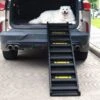 Coziwow Foldable Dog Car Ramp With Stairs, Black, 61-in