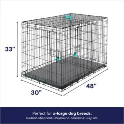 Frisco Heavy Duty Enhanced Lock Double Door Fold & Carry Wire Dog Crate & Mat Kit & MidWest Quiet Time Fleece Dog Crate Mat -PetSafe Shop Sale 947398 PT2. AC SS1800 V1693602742
