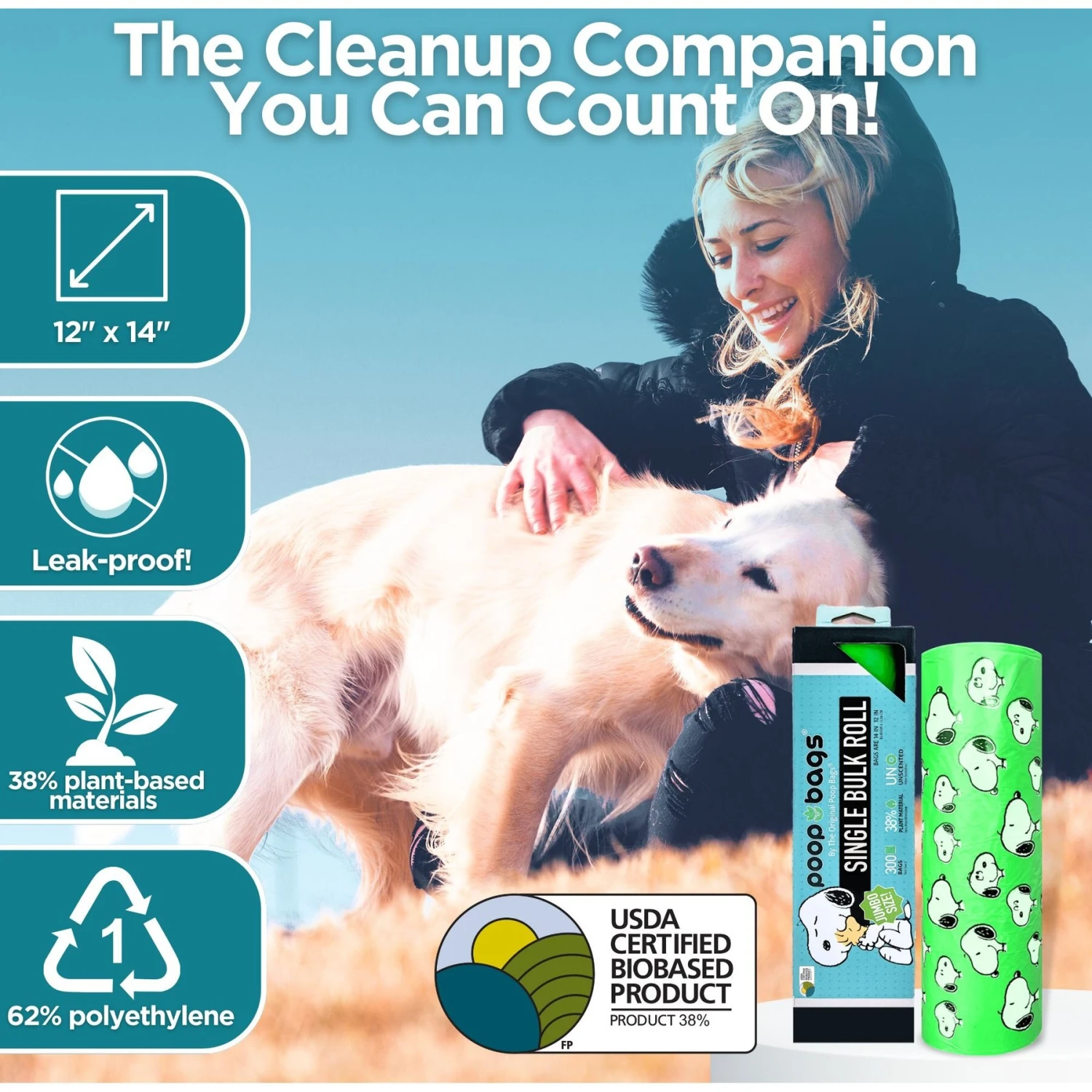 The Original Poop Bags Peanut Jumbo Dog Waste Bags, 300 Count 4 The Original Poop Bags Peanut Jumbo Dog Waste Bags, 300 Count - Image 4