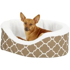 MidWest QuietTime Defender Orthopedic Bolster Cat & Dog Bed With Removable Cover, Brown -PetSafe Shop Sale 99116 PT3. AC SS1800 V1566323354